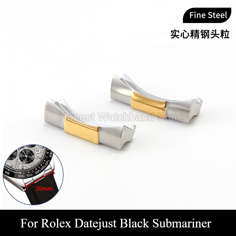 Curved Spring Bar - อินเทอร์เฟซโค้งสแตนเลสแรงดึงสูงป้องกันรอยขีดข่วนไร้รอยต่อนาฬิกาสำหรับโรเล็กซ์ เดทจัสท์ แบล็ค ซับมารีนเนอร์ 20 มม