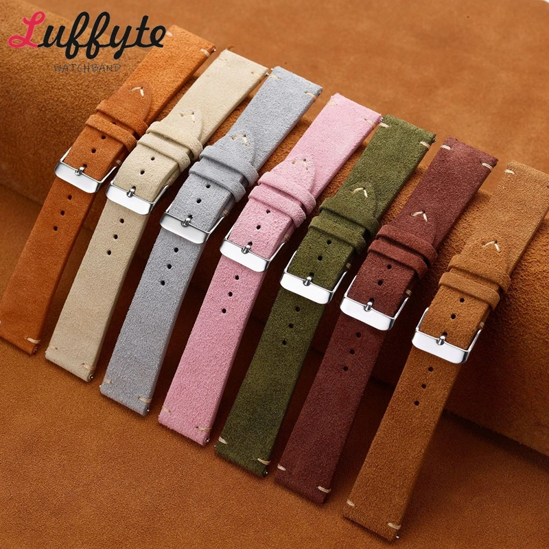 Suede Strap Watch - Vintage Suede นาฬิกาหนังแท้สายรัด 18 มม.20 มม.22
