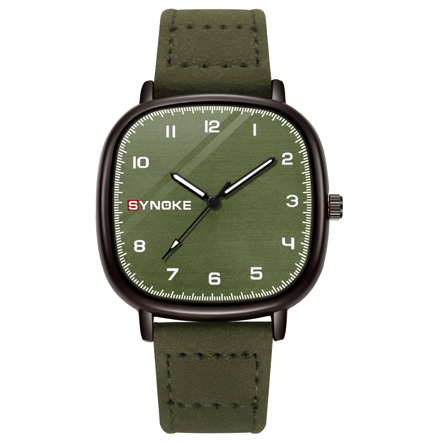 Leather Watch Band Men - นาฬิกาสําหรับผู้ชาย SYNOKE เคสโลหะผสมแบรนด์ชั้นนําพร้อมสายหนัง เหมาะสําหรับวัยกลางคนและผู้สูงอายุ