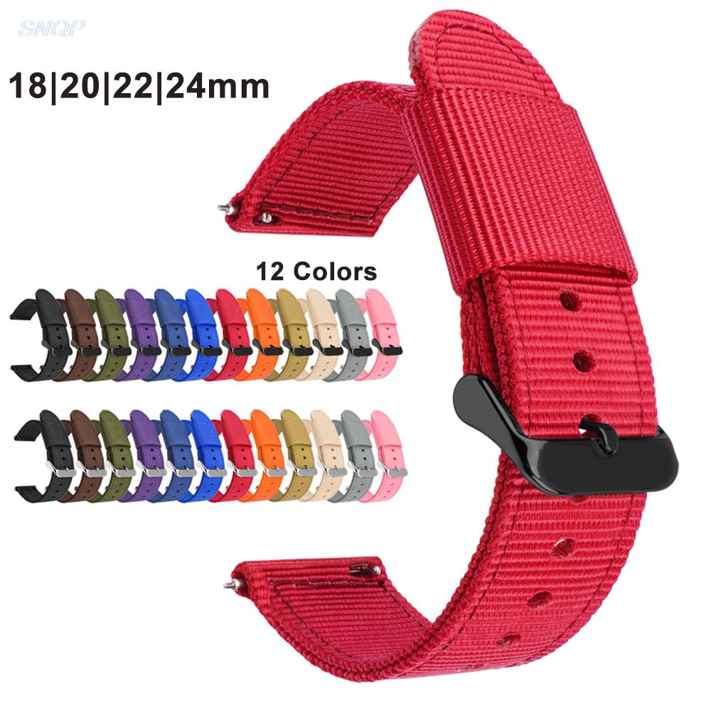 Canvas Strap Watch - 18 มม.20 มม.22 มม.24 มม.ผ้าใบไนลอนสําหรับ Samsung