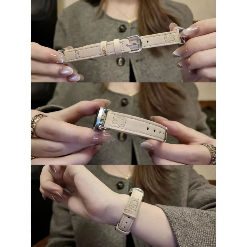 สายนาฬิกาข้อมือแบบบาง ทำจากหนั - Suede Strap Watch บทวิจารณ์และราคา