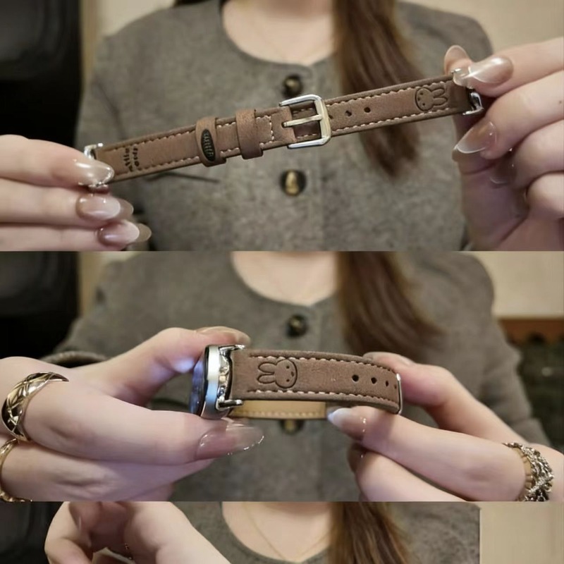 สายนาฬิกาข้อมือแบบบาง ทำจากหนั - Suede Strap Watch บทวิจารณ์และราคา