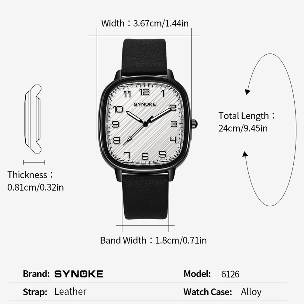 นาฬิกาสําหรับผู้ชาย SYNOKE เคส - Leather Watch Band Men บทวิจารณ์และราคา