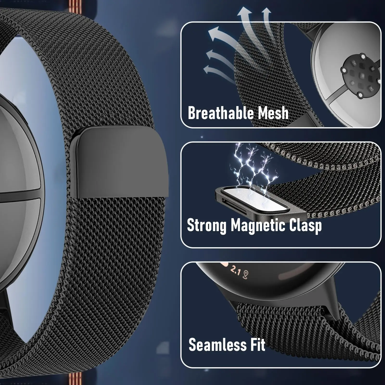 สายนาฬิกาแบบมิลานีสสำหรับ Goog - Milanese Loop Magnetic บทวิจารณ์และราคา