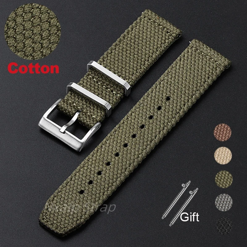 20 มม.22 มม.ผ้าฝ้ายไนลอนสายนาฬ - Nato Strap Nylon บทวิจารณ์และราคา