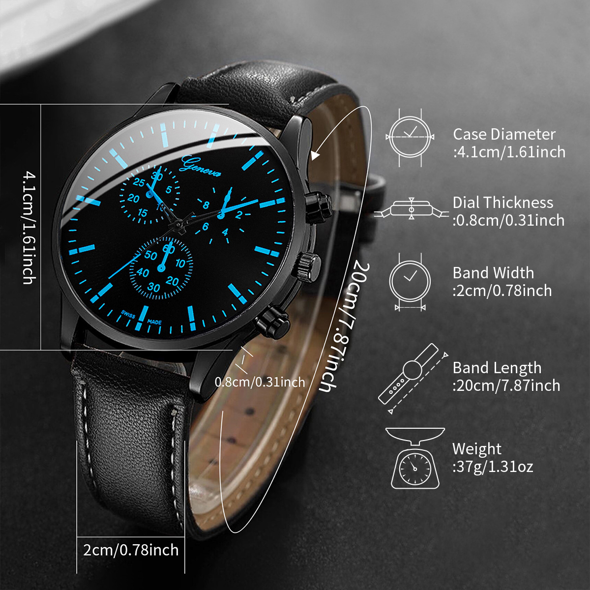 ชุดนาฬิกานักธุรกิจผู้ชาย3ชิ้น/ - Leather Watch Band Men บทวิจารณ์และราคา