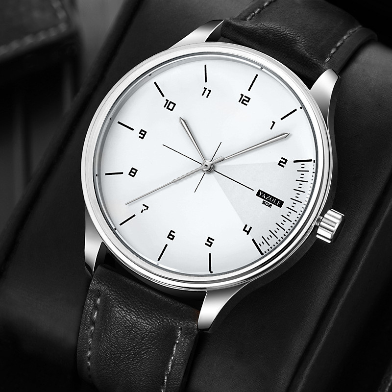 นาฬิกาข้อมือผู้ชาย YAZOLE สายห - Leather Watch Band Men บทวิจารณ์และราคา
