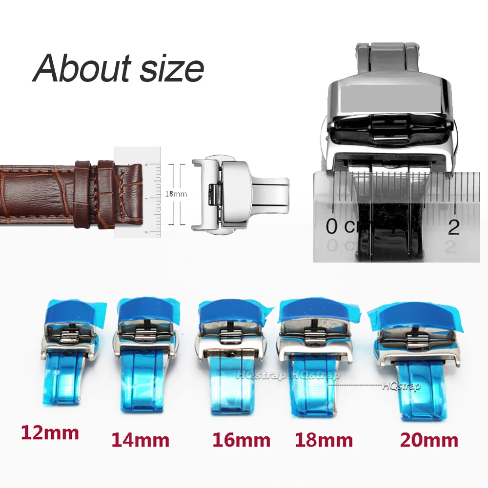 สแตนเลสสตีลปุ่มผีเสื้อ 18 มม.2 - Butterfly Clasp Deployant บทวิจารณ์และราคา