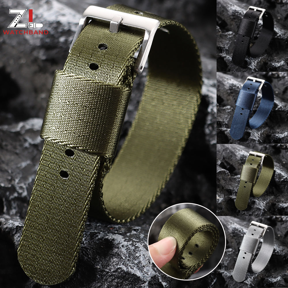 สายนาฬิกาไนลอนแบบมีลาย ขนาด 18 - Canvas Strap Watch บทวิจารณ์และราคา
