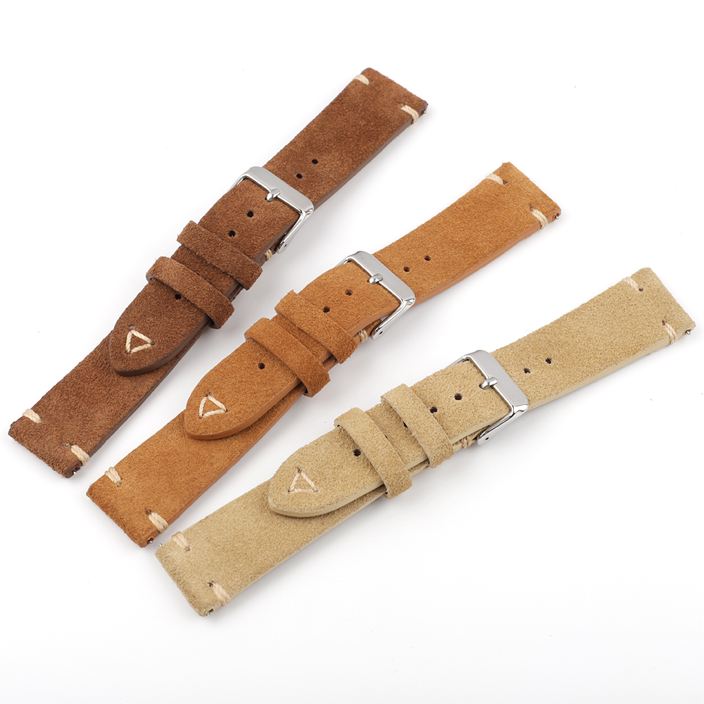 หนังนุ่มหนังนิ่มสายนาฬิกา 18mm - Suede Strap Watch บทวิจารณ์และราคา