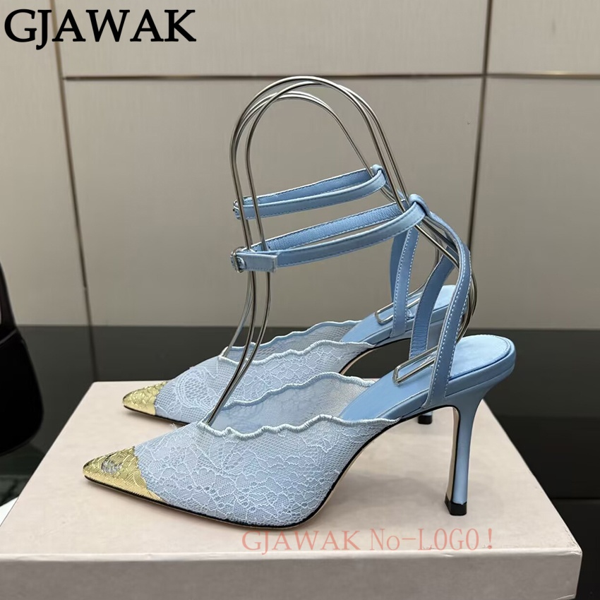 รองเท้าส้นสูงแบบบางสำหรับผู้หญ - Mesh Strap Metal บทวิจารณ์และราคา