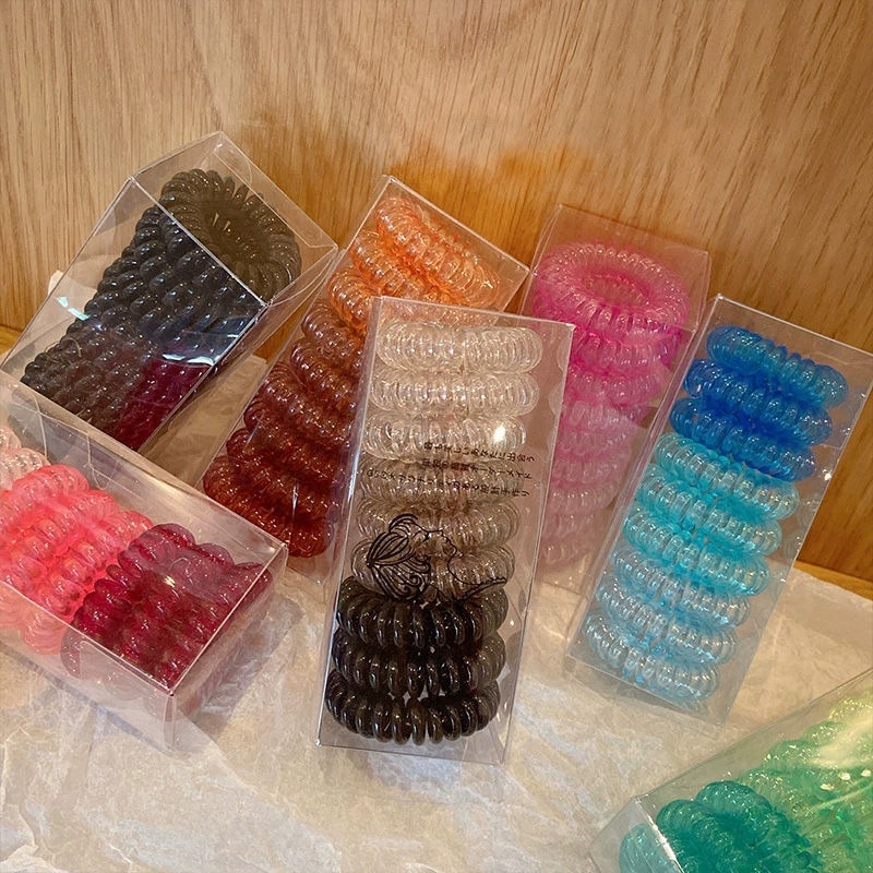 9 ชิ้น/กล่อง ยางรัดผมแบบสายโทร - Silicone Band Women บทวิจารณ์และราคา